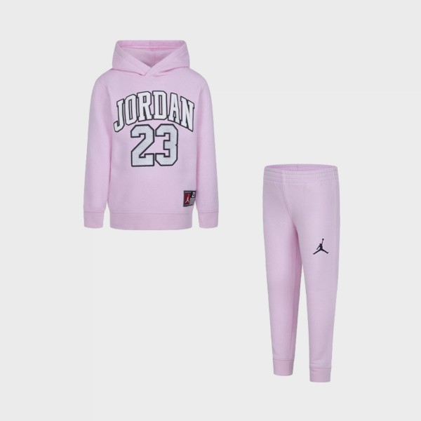 Jordan Jumpman Jersey Fleece 23 Label Hooded Παιδικο Σετ Ρουχων Ροζ