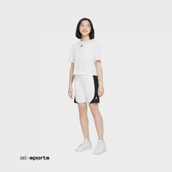 Jordan Jumpman Life Sport Dri Fit Εφηβικη Βερμουδα Λευκη - Μαυρη