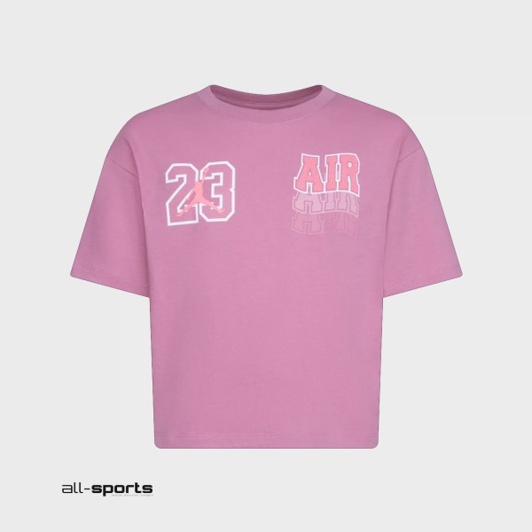 Jordan Jumpman 23 Air Wave SS Crop Εφηβικη Μπλουζα Ροζ