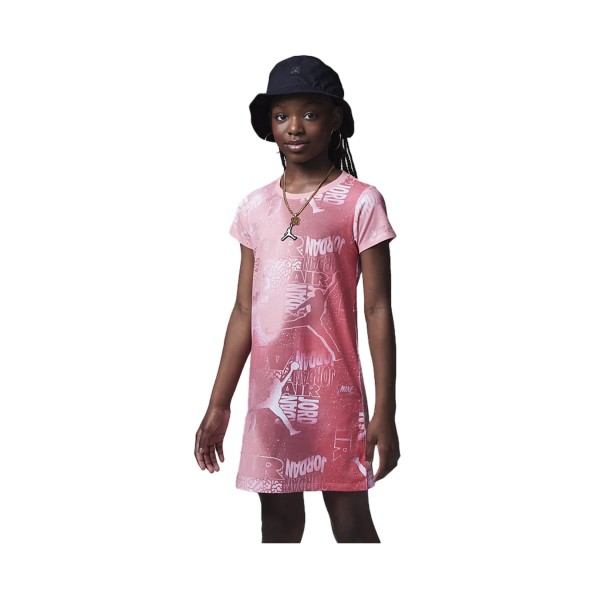 Jordan Essentials New Wave AOP Εφηβικο Φορεμα Ροζ