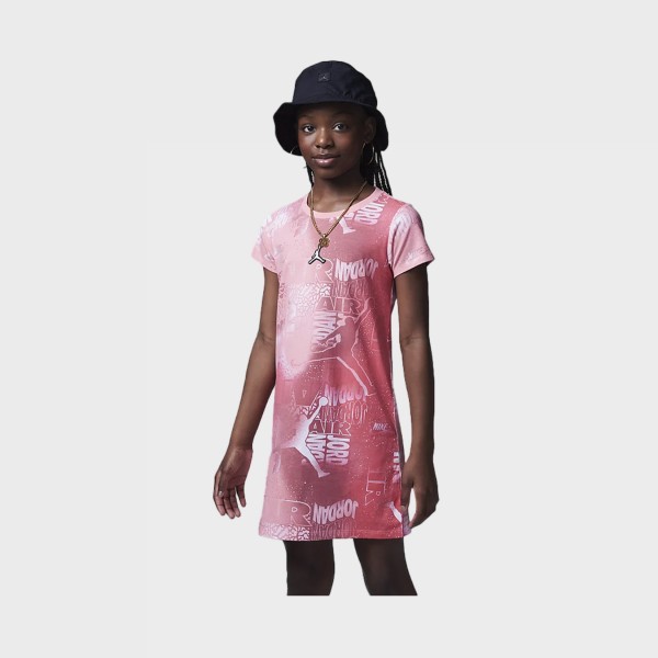 Jordan Essentials New Wave AOP Εφηβικο Φορεμα Ροζ