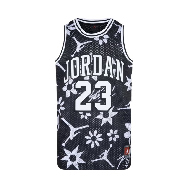 Jordan 23 All Over Print Jumpman Jersey Αμανικη Παιδικη Μπλουζα Μαυρη