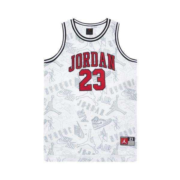 Jordan 23 All Over Print Jersey Αμανικη Παιδικη Μπλουζα Λευκη