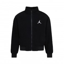 Jordan Jumpman Sherpa Big Back Long Neck Εφηβικη Ζακετα Μπουφαν Μαυρη