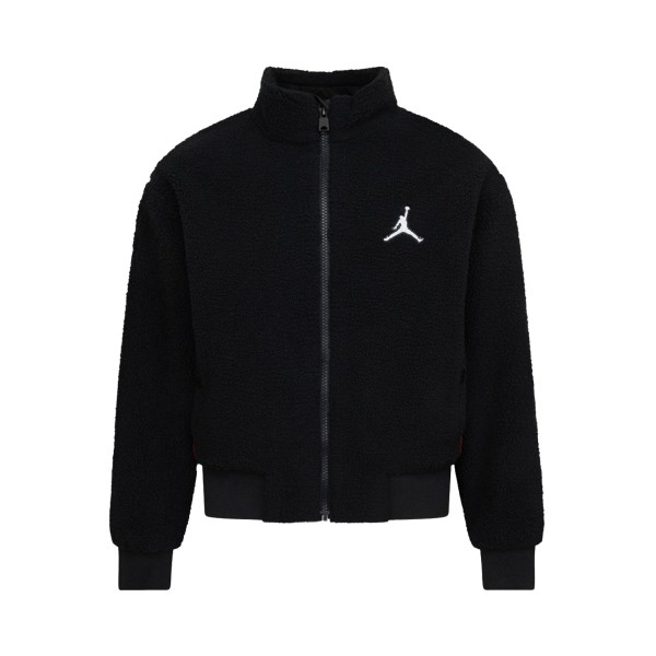 Jordan Jumpman Sherpa Big Back Long Neck Εφηβικη Ζακετα Μπουφαν Μαυρη