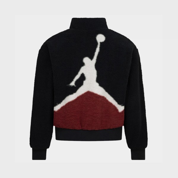 Jordan Jumpman Sherpa Big Back Long Neck Εφηβικη Ζακετα Μπουφαν Μαυρη