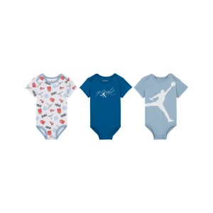Jordan Jumpman Flight Patch AOP 3 Pieces Βρεφικα Κορμακια Μπλε - Λευκο