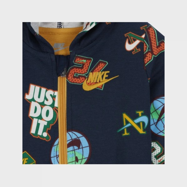 Nike Great AOP Hooded Ολοσωμη Βρεφικη Φορμα Πολυχρωμη