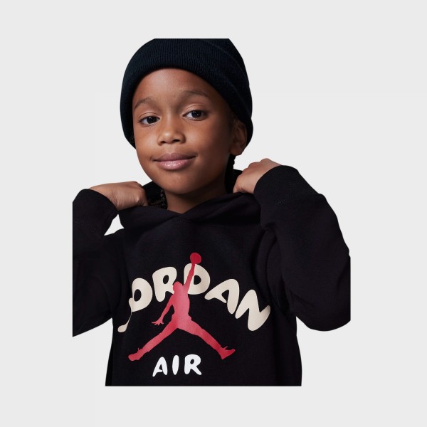 Jordan Air Lil' Champ Pullover Fleece Παιδικο Σετ Μαυρο