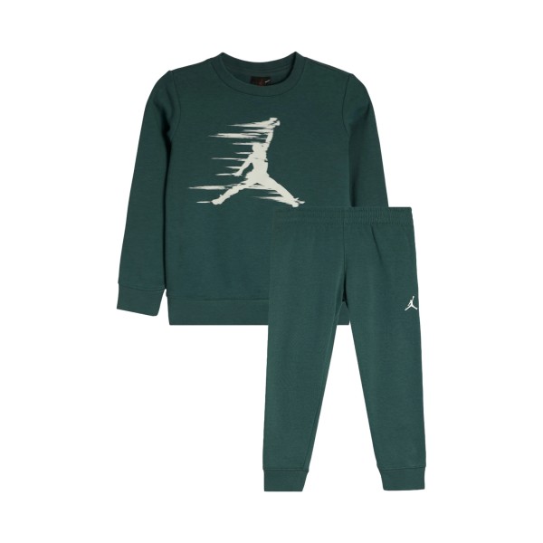 Jordan MJ Flight MVP HBR Fleece Crew Neck Παιδικο Σετ Ρουχων Πρασινο