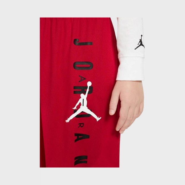 Jordan Essentials Vert Mesh Long Dri Fit Εφηβικη Βερμουδα Κοκκινη