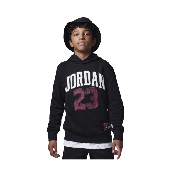 Jordan HBR Fleece Big Logo 23 Hooded Εφηβικη Φουτερ Μαυρη
