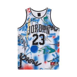Jordan 23 AOP Striped Jersey Floral Εφηβικη Αμανικη Μπλουζα Λευκη - Πολυχρωμη