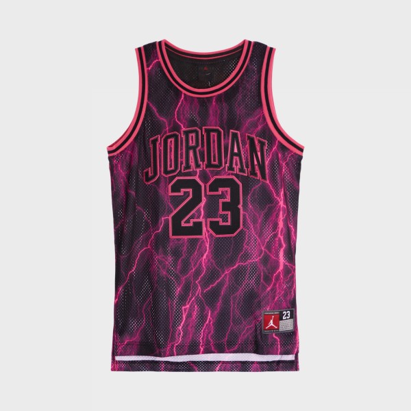 Jordan 23 All Over Print Jersey Εφηβικη Αμανικη Μπλουζα Μαυρο - Φουξια