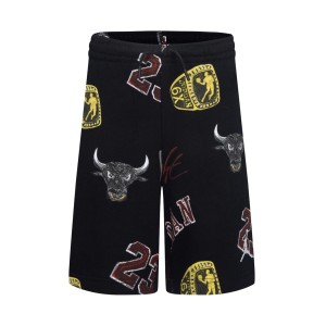 Jordan MJ Essentials All Over Print Fleece Εφηβικη Βερμουδα Μαυρη