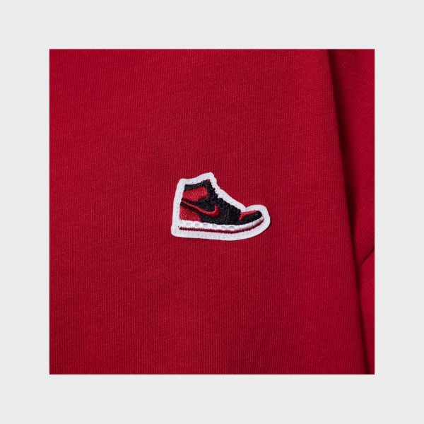 Jordan Air 1 Small Shoe Patch Εφηβικη Μπλουζα Κοκκινη