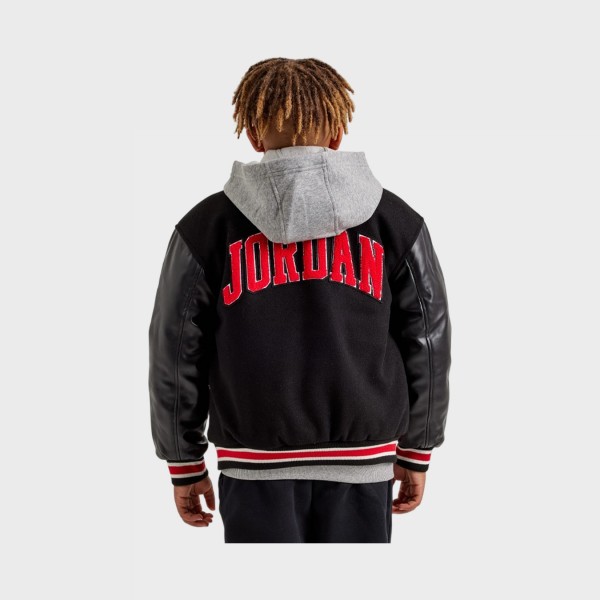 Jordan Varsity Graphic Back Small Logo Bomber Παιδικο Μπουφαν Μαυρο