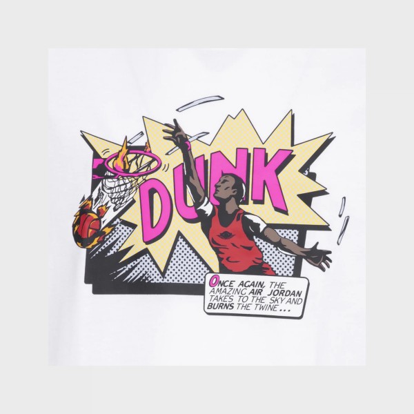 Jordan Air HBR Comics Dunk Graphics Εφηβικη Μπλουζα Λευκη