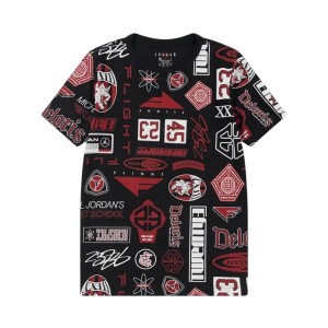 Jordan JDB MJ Essentials AOP Prints Εφηβικη Μπλουζα Μαυρη