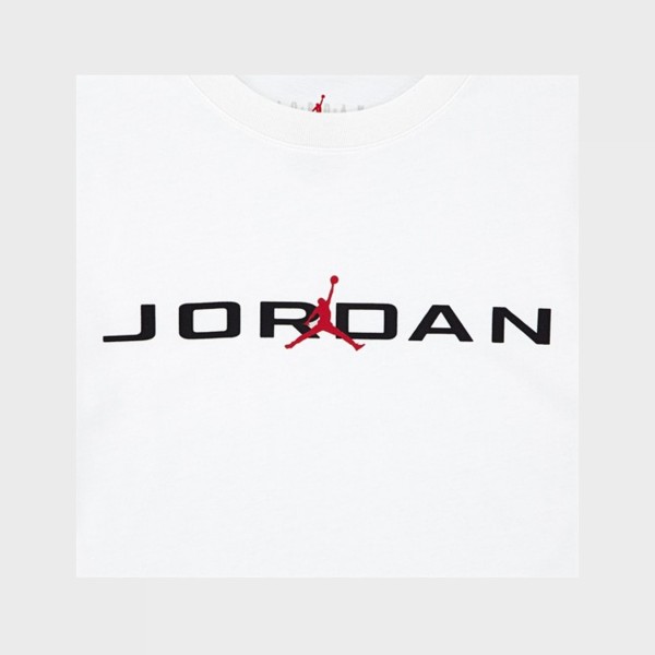 Jordan JDB MJ Air Stretch SS Crew Neck Παιδικη Μπλουζα Λευκη