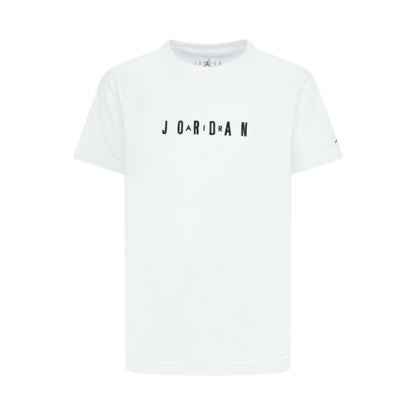 Jordan MJ Wordmark Emrboidered Logo Crew Neck Εφηβικη Μπλουζα Λευκη