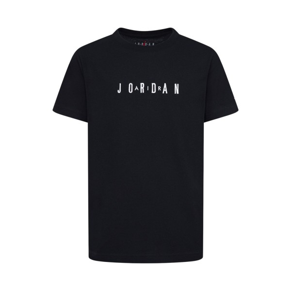 Jordan MJ Wordmark Emrboidered Logo Crew Neck Εφηβικη Μπλουζα Μαυρη