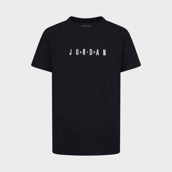 Jordan MJ Wordmark Emrboidered Logo Crew Neck Εφηβικη Μπλουζα Μαυρη