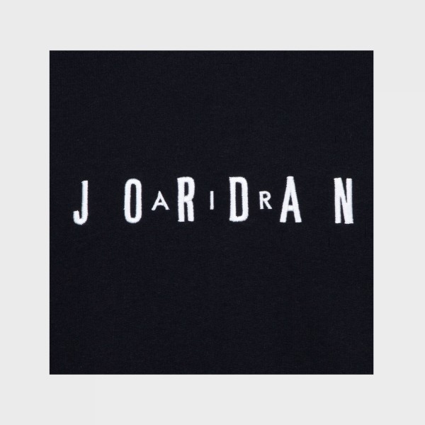 Jordan MJ Wordmark Emrboidered Logo Crew Neck Εφηβικη Μπλουζα Μαυρη