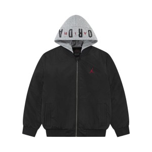 Jordan Big Logo Hooded Bomber Εφηβικο Μπουφαν Μαυρο