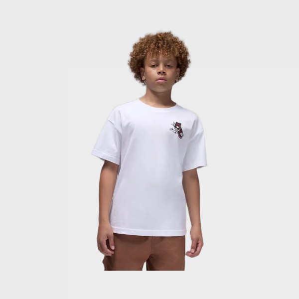 Jordan Air Has Landed Back Logo Εφηβικη Μπλουζα Λευκη