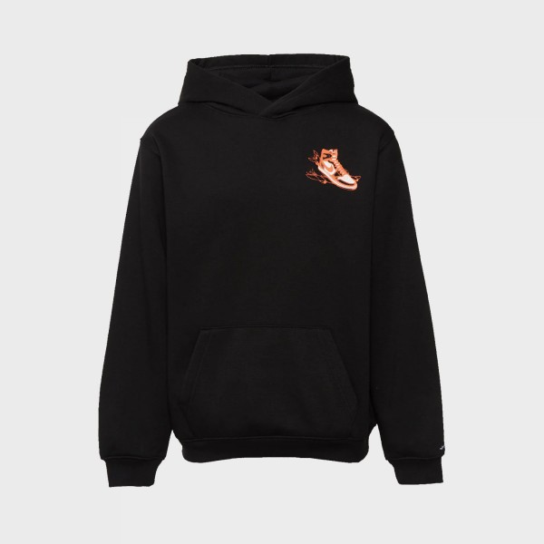 Jordan Air Has Landed Graphics Hooded Εφηβικo Φουτερ Μαυρο 