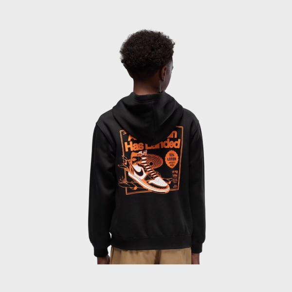 Jordan Air Has Landed Graphics Hooded Εφηβικo Φουτερ Μαυρο 