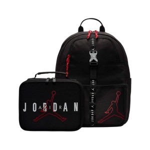 Jordan Air Back And Luncbox 18 Λιτρα Unisex Εφηβικη Τσαντα Μαυρη