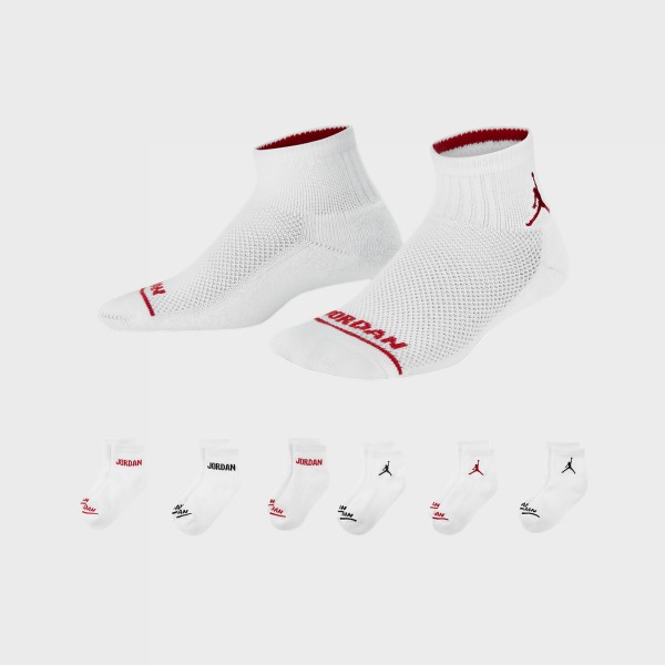 Jordan MJ Legend Ankle Box 6 Ζευγη Unisex Καλτσες Λευκες