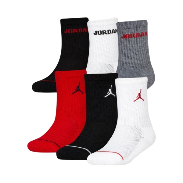 Jordan MJ Legend Ankle Box 6 Ζευγη Unisex Καλτσες Κοκκινο - Μαυρο - Λευκο