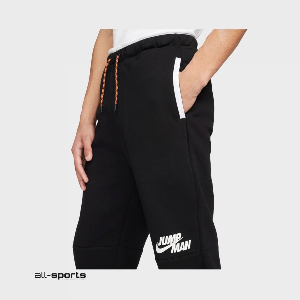 Jordan Jumpman Fleece French Terry Ανδρικο Παντελονι Μαυρο