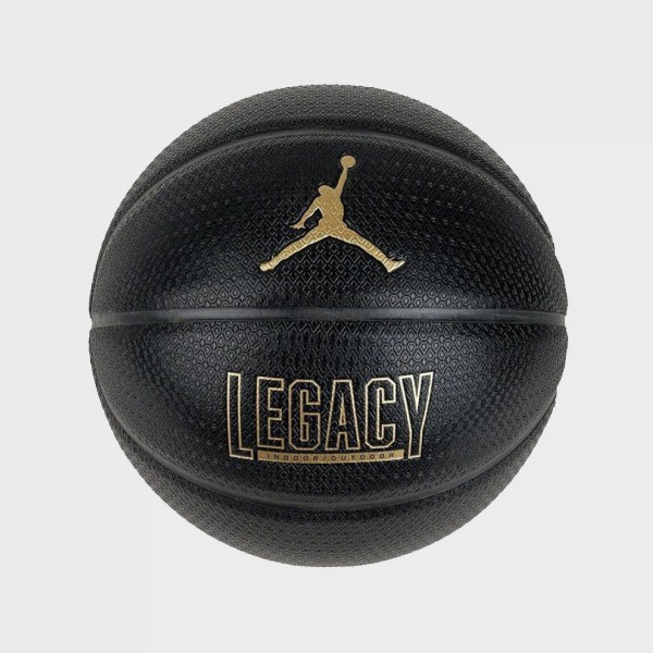 Jordan Legacy 2.0 Indoor Outdoor Μπαλα Μπασκετ Μαυρο - Χρυσο