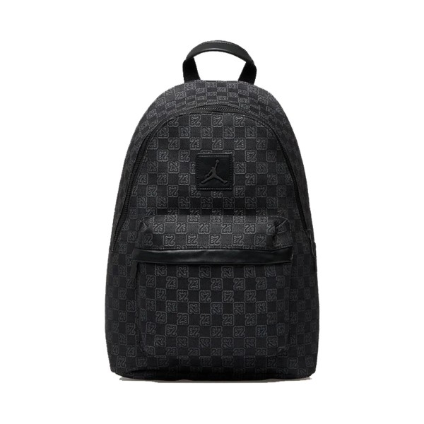 Jordan Monogram 20 Λιτρα All Over Print Unisex Τσαντα Πλατης Μαυρο - Γκρι