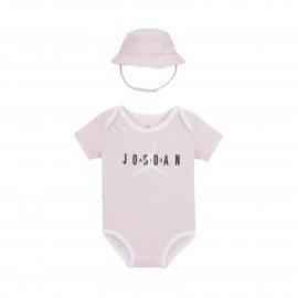 Jordan HBR Bucket Hat and Bodysuit 2PC Βρεφικο Σετ Ρουχων Ροζ