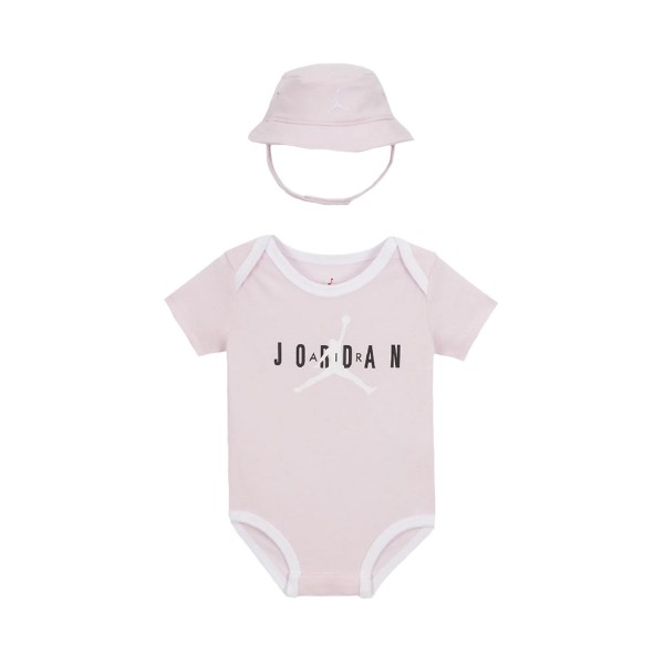 Jordan HBR Bucket Hat and Bodysuit 2PC Βρεφικο Σετ Ρουχων Ροζ