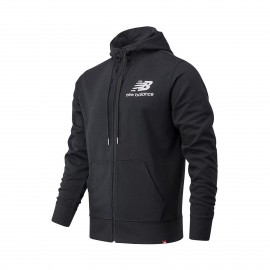 New Balance Essentials Stacked Logo Ανδρικη Ζακετα Μαυρη