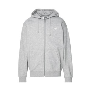 New Balance Stacked Logo Hooded French Terry Ανδρικη Ζακετα Γκρι