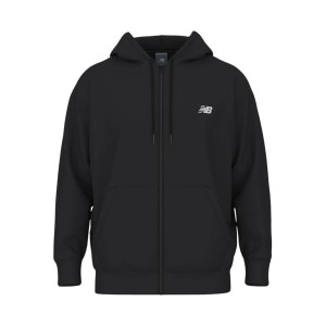 New Balance Stacked Logo Hooded French Terry Ανδρικη Ζακετα Μαυρη