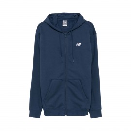 New Balance Stacked Logo Hooded French Terry Ανδρικη Ζακετα Μπλε