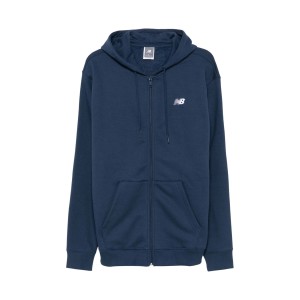 New Balance Stacked Logo Hooded French Terry Ανδρικη Ζακετα Μπλε