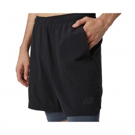New Balance RW Tech 7 Inches 2In1 Ανδρικo Σορτσακι Μαυρο