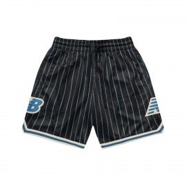 New Balance Lifestyle Hoopd Printed Mesh Unisex Βερμουδα Μαυρο - Μπλε