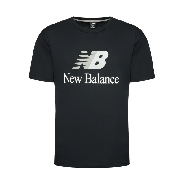 New Balance Essentials Relaxed Fit Logo Ανδρικη Μπλουζα Μαυρη