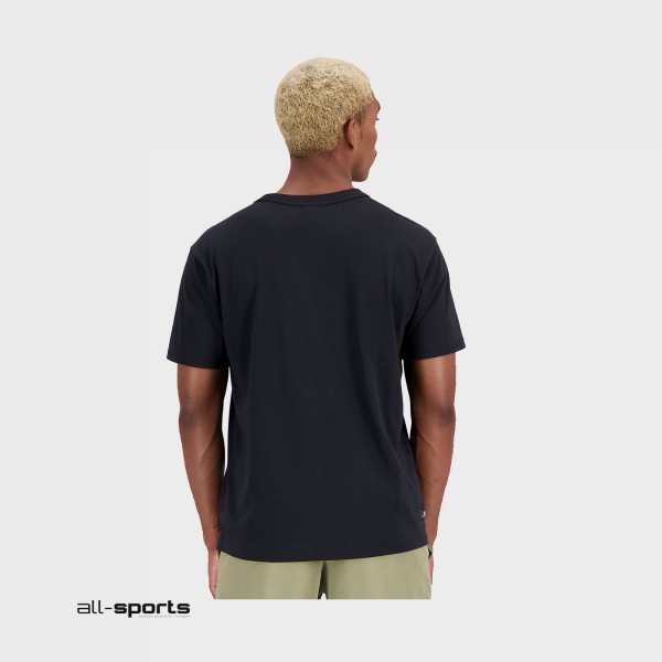 New Balance Essentials Reimagined Jersrey Logo Ανδρικη Μπλουζα Μαυρη