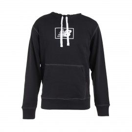 New Balance Essentials Hooded Chest Logo Ανδρικη Φουτερ Μαυρη